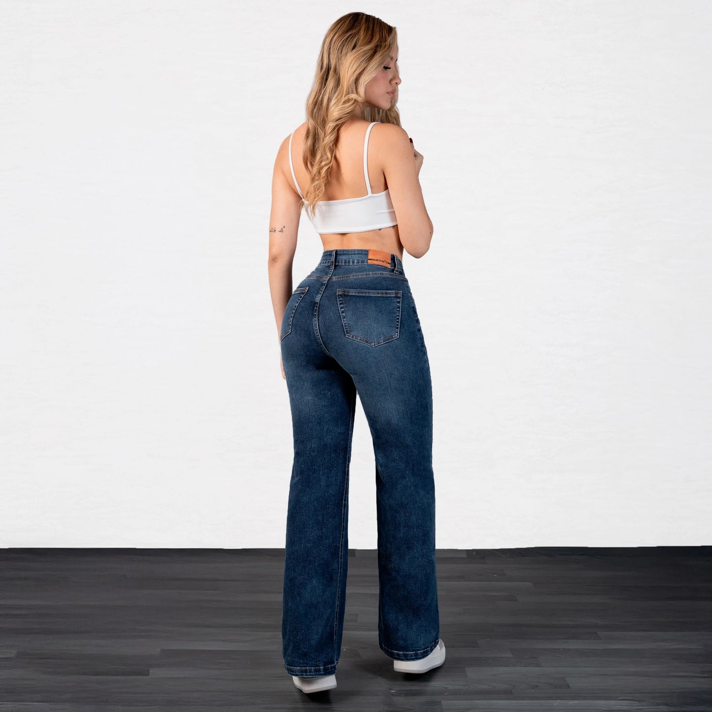 Jeans Bota Recta Strech Mujer L6067 - Jeans Colombianos GUETHE08