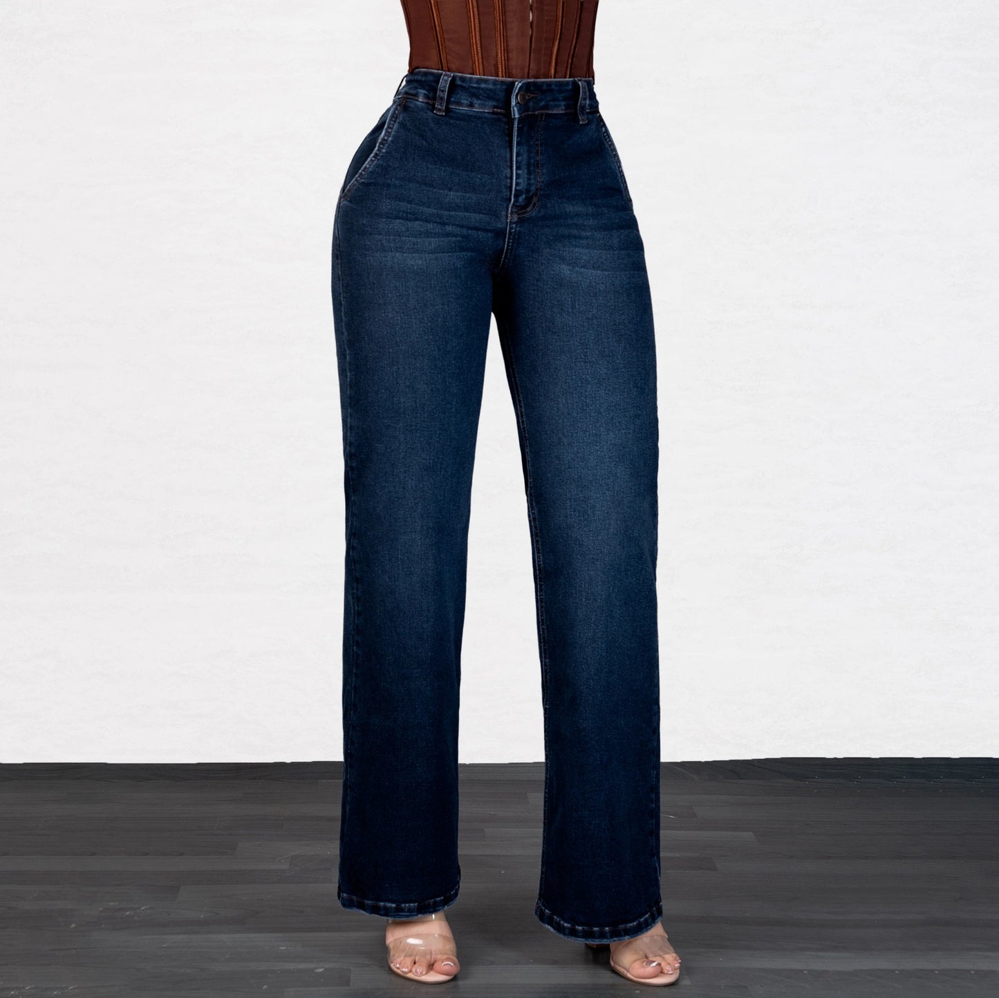 Jeans Bota Recta Strech Mujer L6068 - Jeans Colombianos GUETHE08