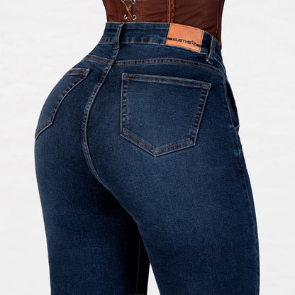 Jeans Bota Recta Strech Mujer L6068 - Jeans Colombianos GUETHE08