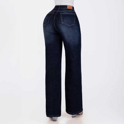 Jeans Bota Recta Strech Mujer L6069 - Jeans Colombianos GUETHE08