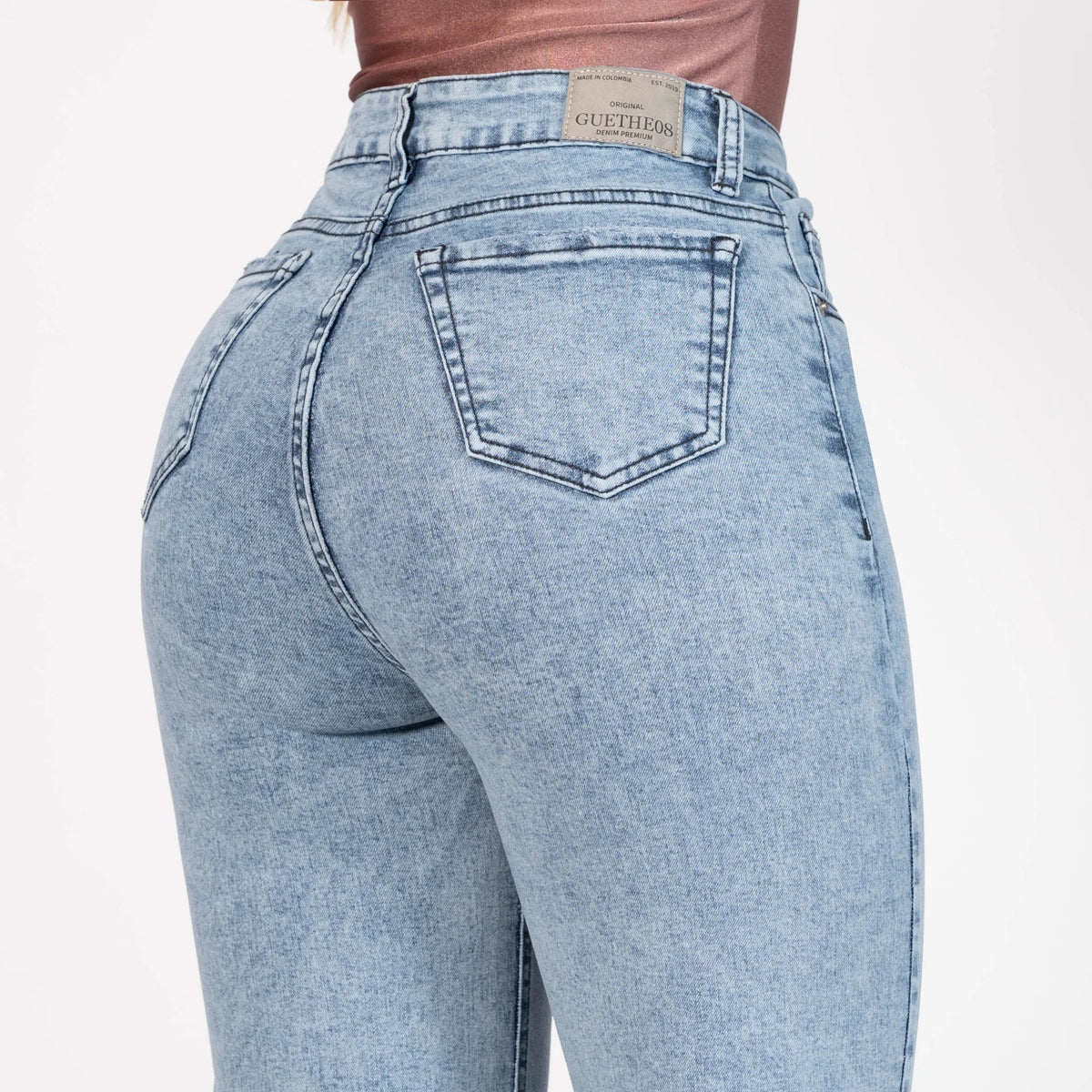 Jeans Bota Recta Stretch Mujer L6064 - Jeans Colombianos GUETHE08