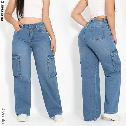 Jeans Cargo Rígido Mujer R5017 - Guethe08 | Fábrica de Jeans