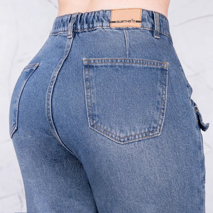 Jeans Palazzo Cargo Rígido Mujer R5029 - Guethe08 | Fábrica de Jeans