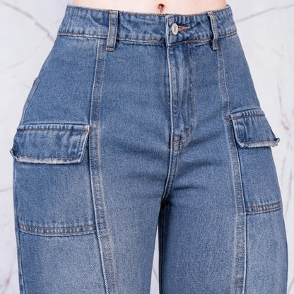 Jeans Palazzo Cargo Rígido Mujer R5029 - Guethe08 | Fábrica de Jeans