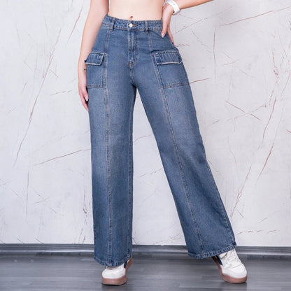 Jeans Palazzo Cargo Rígido Mujer R5029 - Guethe08 | Fábrica de Jeans