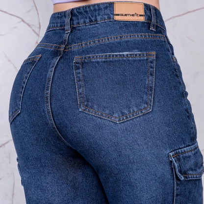 Jeans Palazzo Cargo Rígido Mujer R5030 - Guethe08 | Fábrica de Jeans