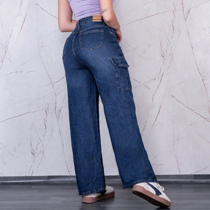 Jeans Palazzo Cargo Rígido Mujer R5030 - Guethe08 | Fábrica de Jeans