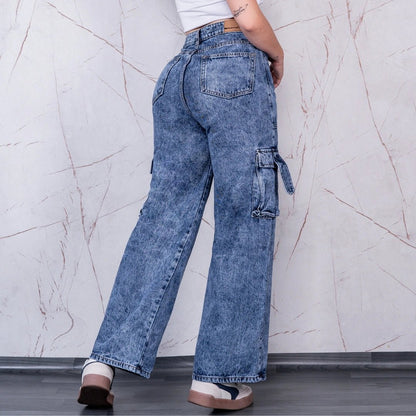 Jeans Palazzo Cargo Rígido Mujer R5031 - Guethe08 | Fábrica de Jeans