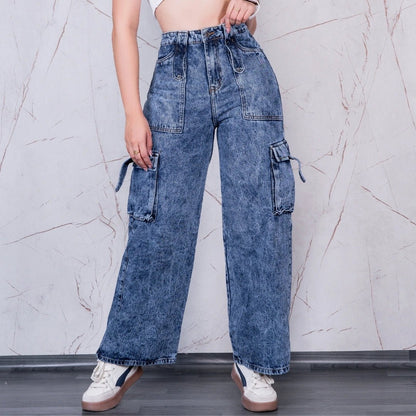 Jeans Palazzo Cargo Rígido Mujer R5031 - Guethe08 | Fábrica de Jeans