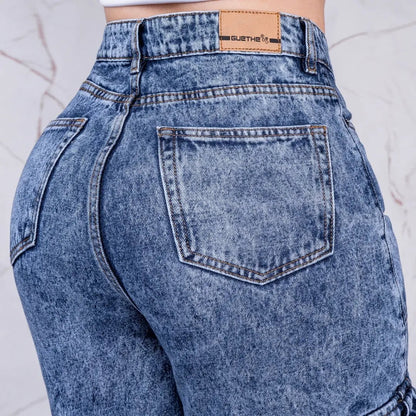 Jeans Palazzo Cargo Rígido Mujer R5031 - Guethe08 | Fábrica de Jeans