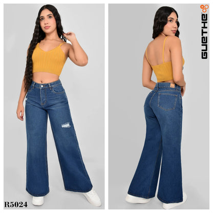 Jeans Palazzo Rígido Mujer R5024 - Guethe08 | Fábrica de Jeans