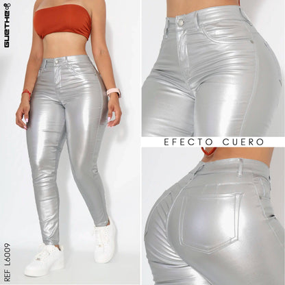 Jeans Push Up Efecto Cuero Mujer L6009 - Guethe08 | Fábrica de Jeans