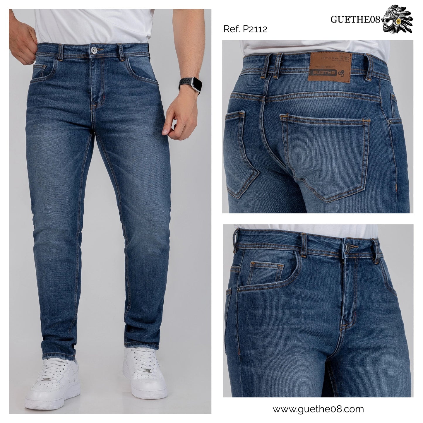 Jeans Skinny Hombre P2112 - Jeans Colombianos GUETHE08