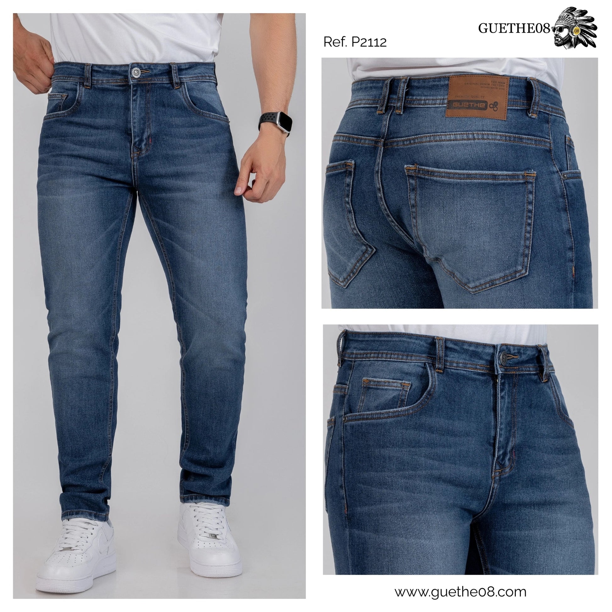 Jeans Skinny Hombre P2112 - Jeans Colombianos GUETHE08