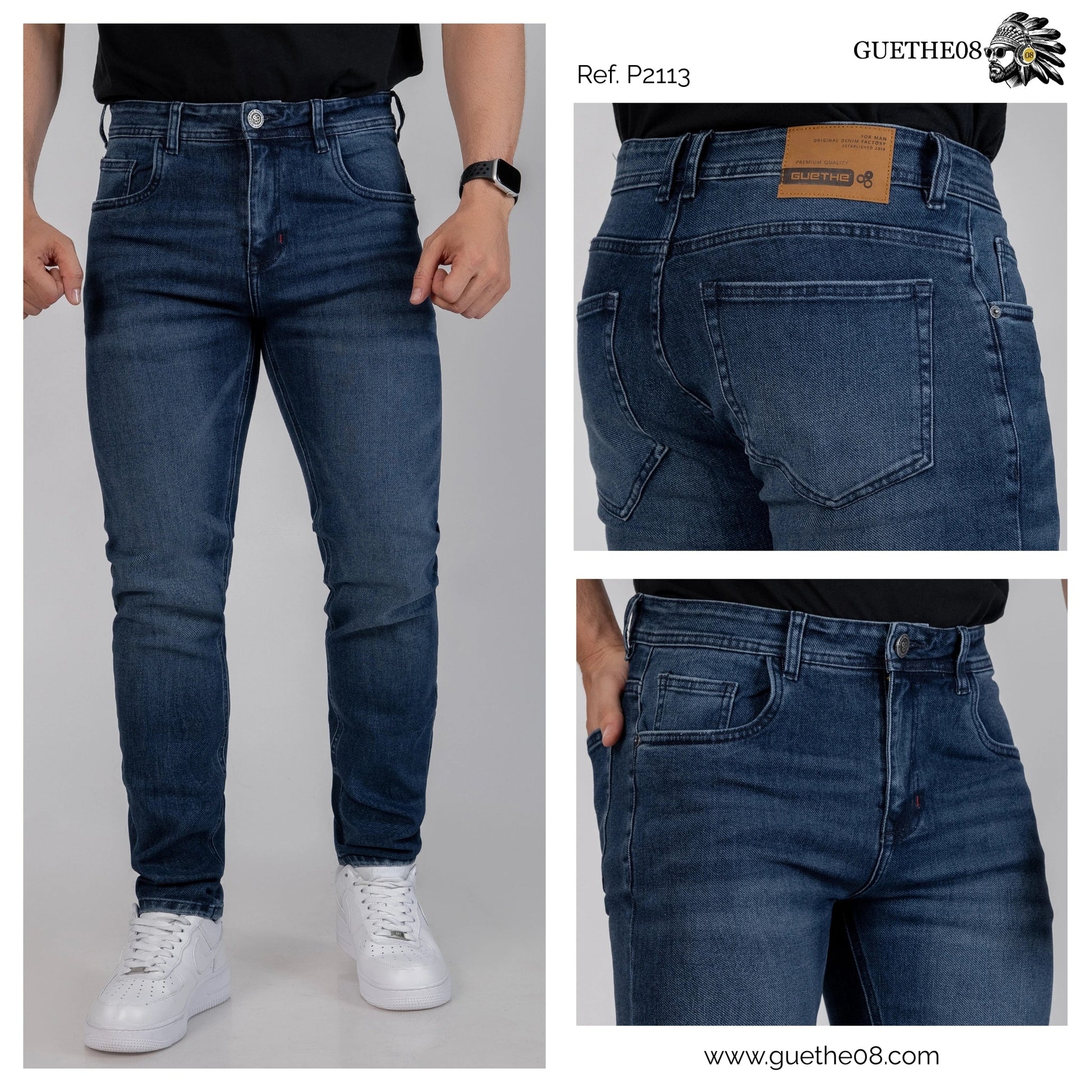 Jeans Skinny Hombre P2113 - Jeans Colombianos GUETHE08