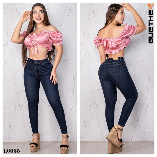 Jeans Skinny Push Up Tiro Alto L6055 - Guethe08 | Fábrica de Jeans