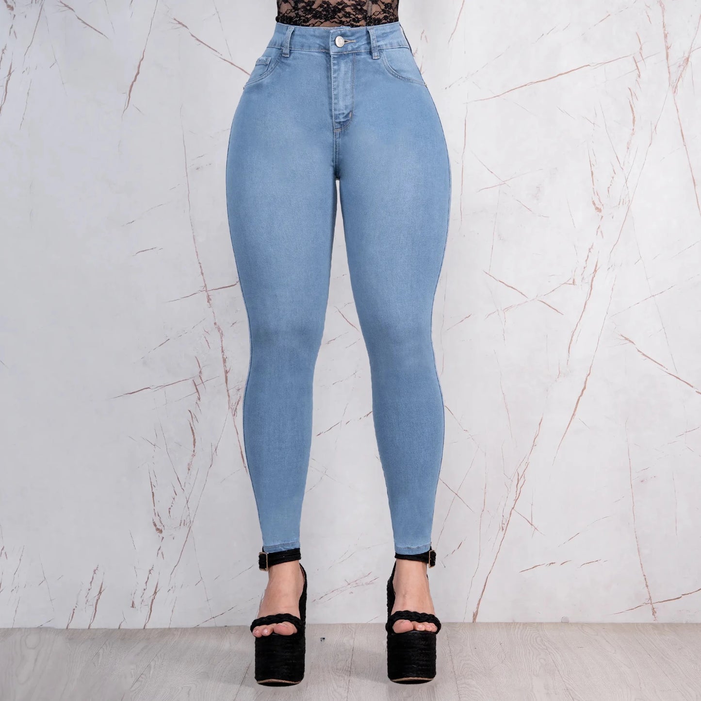 Jeans Skinny Push Up Tiro Alto L6057 - Guethe08 | Fábrica de Jeans