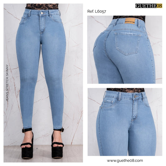 Jeans Skinny Push Up Tiro Alto L6057 - Jeans Colombianos GUETHE08
