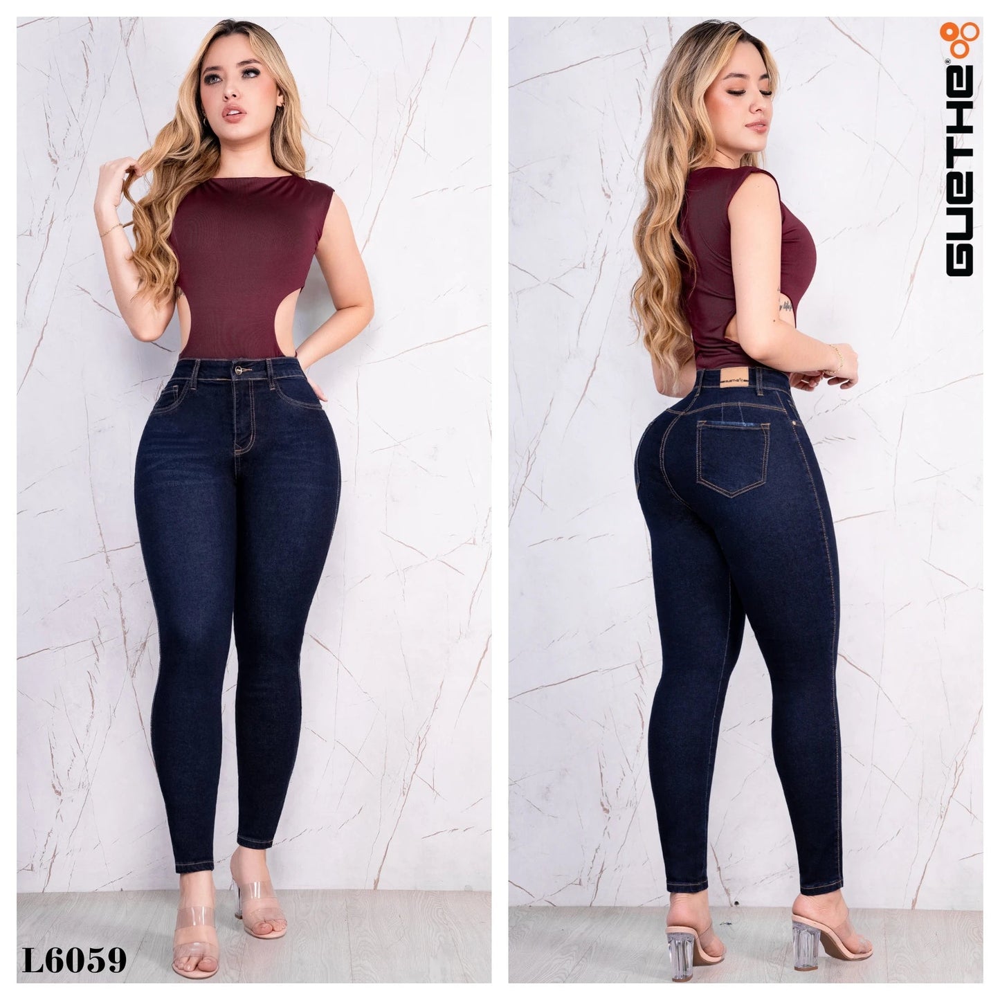 Jeans Skinny Push Up Tiro Alto L6059 - Guethe08 | Fábrica de Jeans