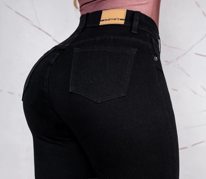 Jeans Skinny Push Up Tiro Alto Negro L6061 - Guethe08 | Fábrica de Jeans