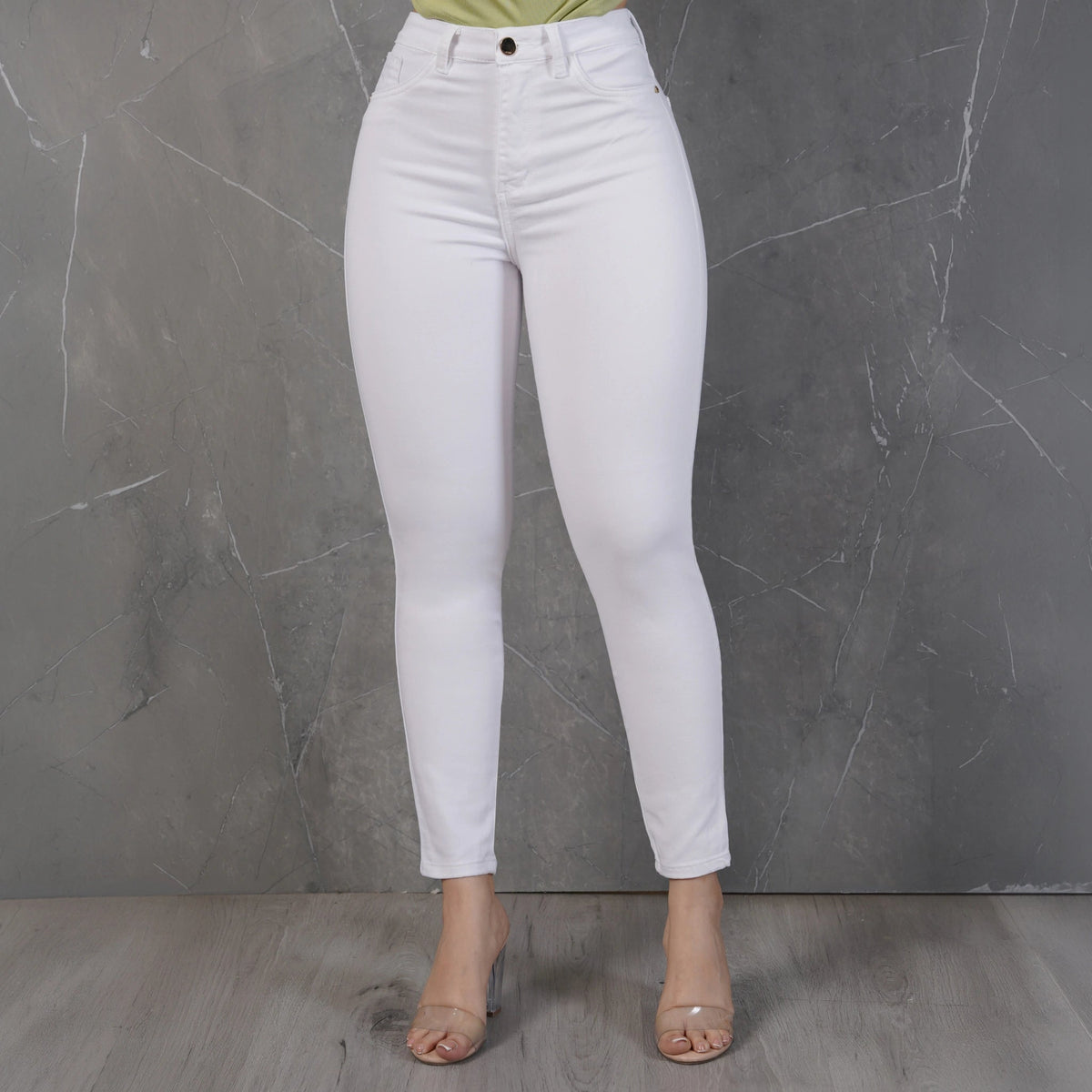 Jeans Skinny Tiro Alto Blanco J1156 - Jeans Colombianos GUETHE08