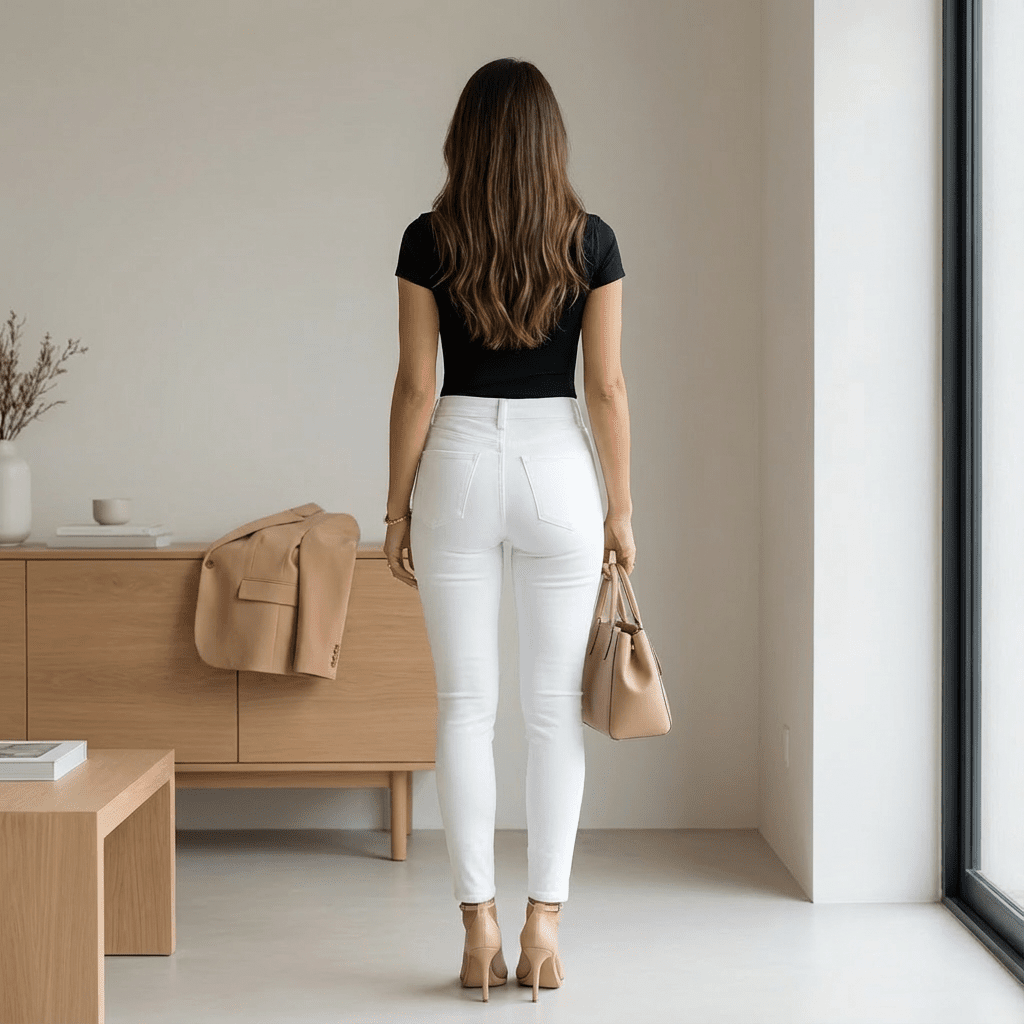 Jeans Skinny Tiro Alto Blanco J1156 - Guethe08 | Fábrica de Jeans