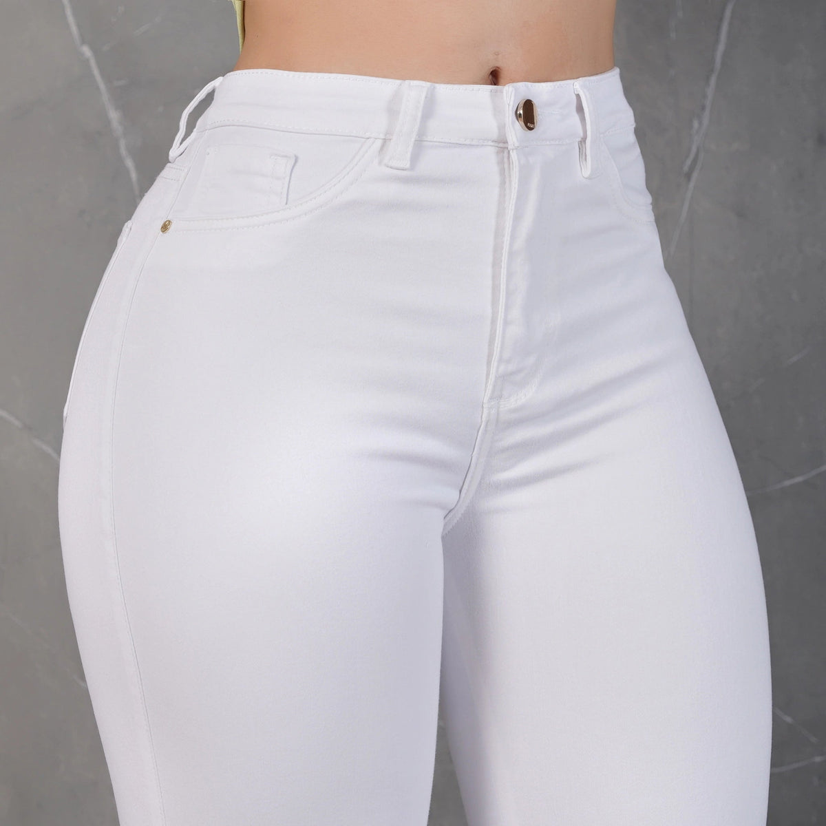 Jeans Skinny Tiro Alto Blanco J1156 - Jeans Colombianos GUETHE08