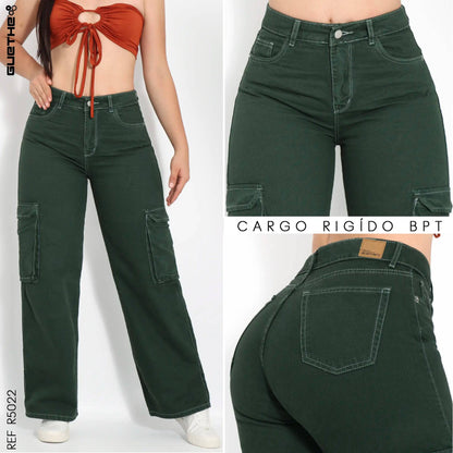 Pantalón Cargo Rígido Verde Oliva R5022 - Guethe08 | Fábrica de Jeans