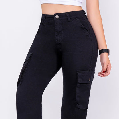 Pantalón Drill Cargo Negro DR013 - Guethe08 | Fábrica de Jeans