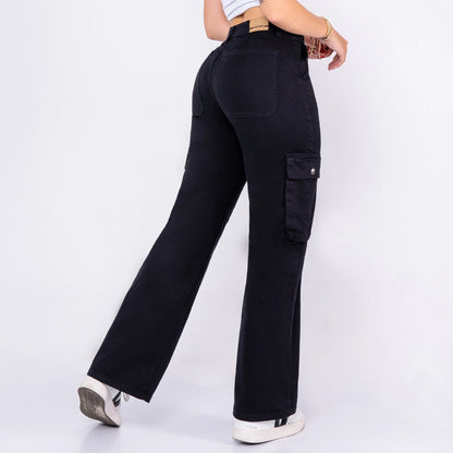 Pantalón Drill Cargo Negro DR013 - Guethe08 | Fábrica de Jeans