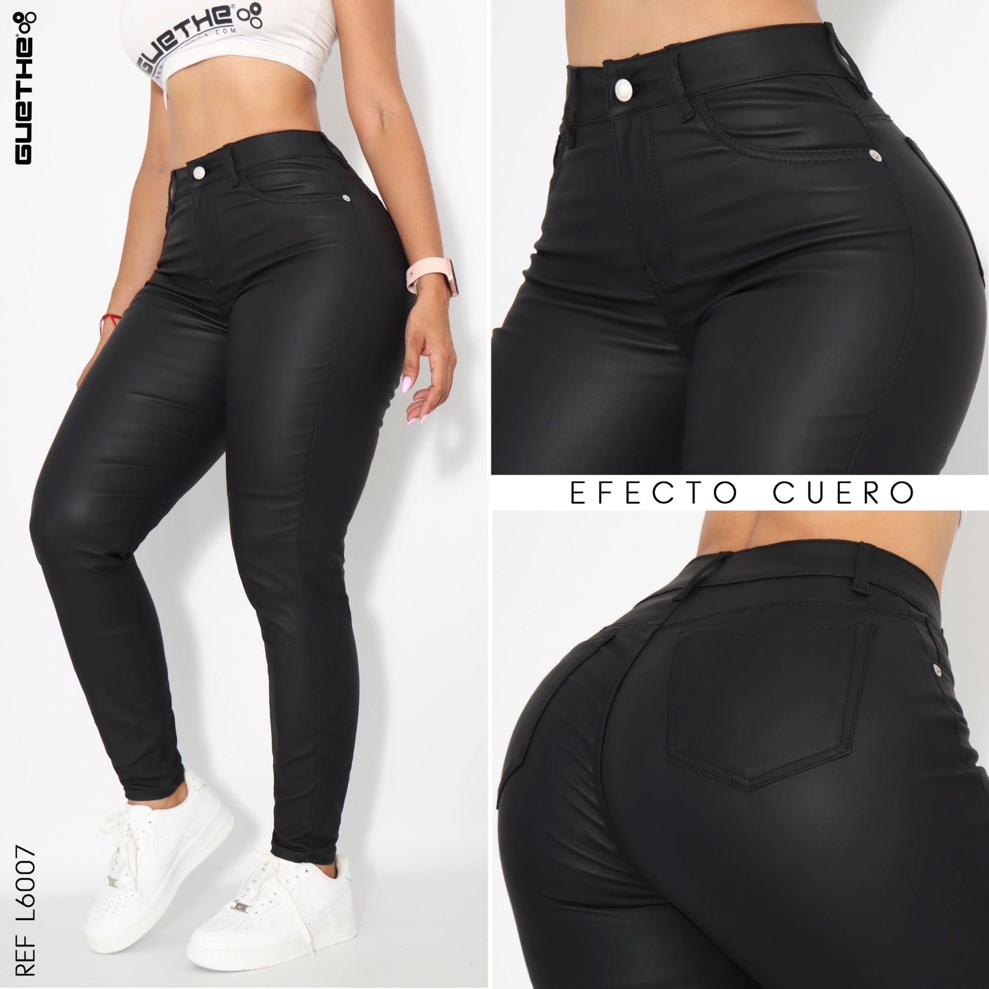 Jeans Push Up Efecto Cuero Mujer L6007 – Guethe08
